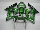 Kawasaki NINJA ZX6R 2003-2004 Injection ABS Fairing - Flame - Black Green - MFS3725